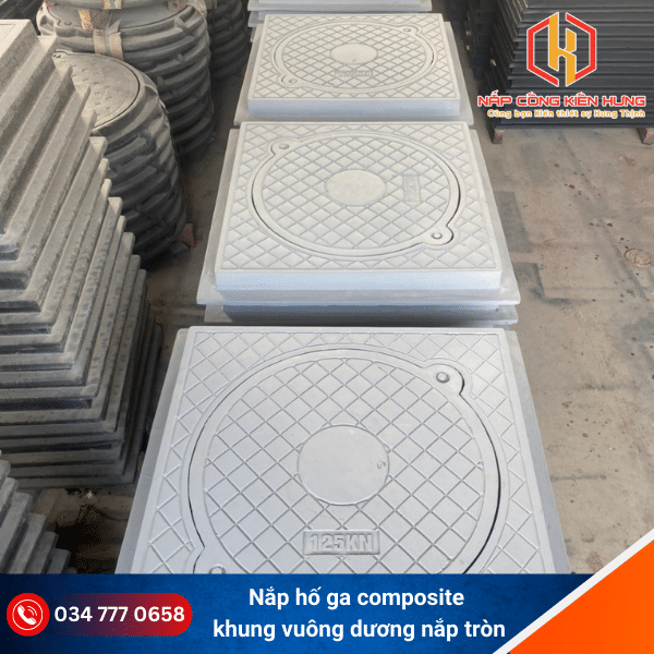 Nắp hố ga composite 850x850 khung dương