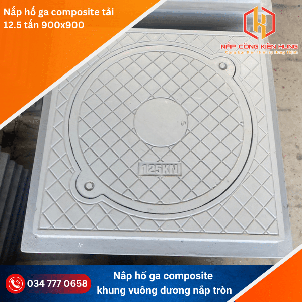 Nắp hố ga composite 900x900 khung dương