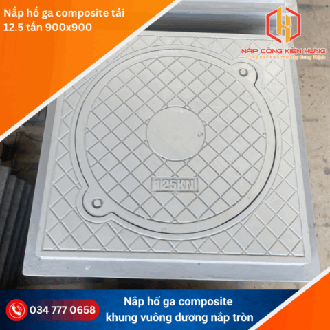 Nắp hố ga composite 900×900 khung dương