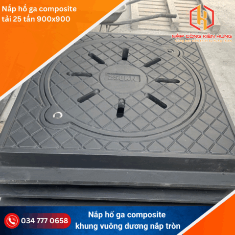 Nắp hố ga composite 900×900 khung dương